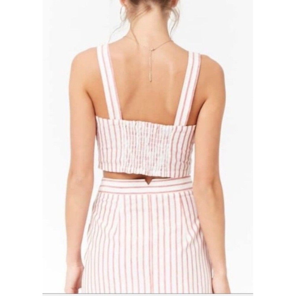 Forever 21 Contemporary Large Crop Top Skirt Set Linen Blend Festival Fun - Picture 3 of 15